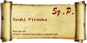 Szuhi Piroska névjegykártya